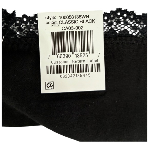 Jenni Intimates Womens Plus Size 2X Black Lace Trim Comfort Core Panty - Picture 5 of 5